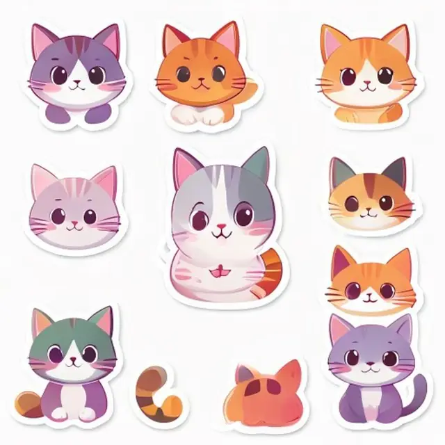 Kawaii die-cut sticker pack from one drawing